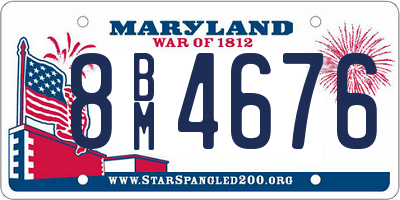 MD license plate 8BM4676