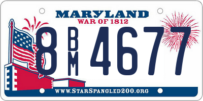 MD license plate 8BM4677