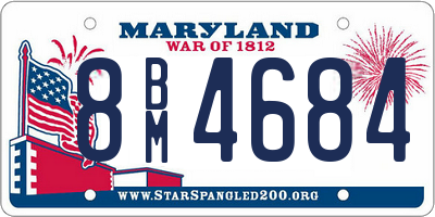 MD license plate 8BM4684