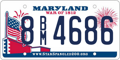 MD license plate 8BM4686