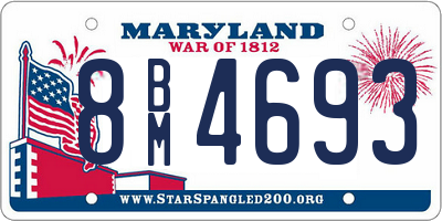 MD license plate 8BM4693