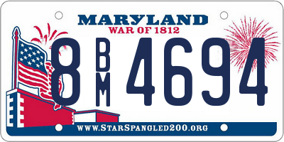 MD license plate 8BM4694