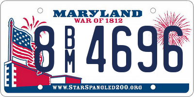 MD license plate 8BM4696