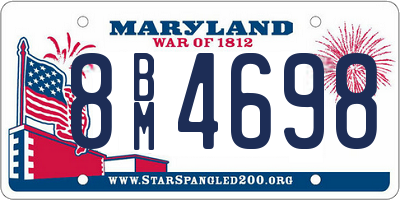 MD license plate 8BM4698