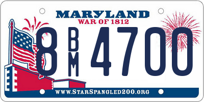 MD license plate 8BM4700