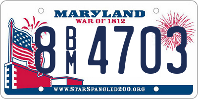 MD license plate 8BM4703