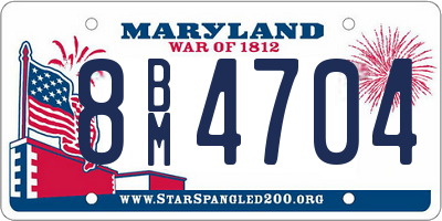 MD license plate 8BM4704