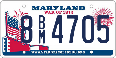 MD license plate 8BM4705