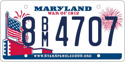 MD license plate 8BM4707