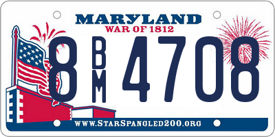 MD license plate 8BM4708