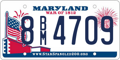 MD license plate 8BM4709