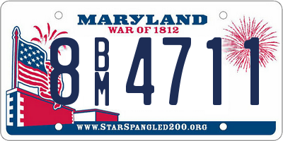 MD license plate 8BM4711