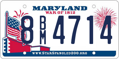 MD license plate 8BM4714