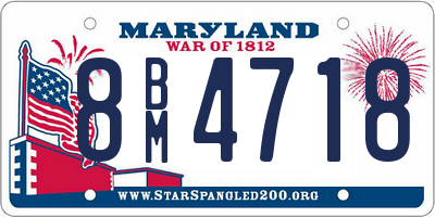 MD license plate 8BM4718