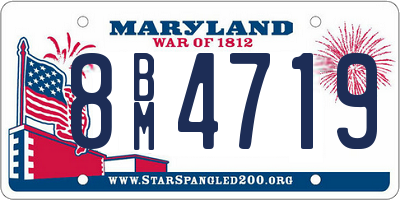 MD license plate 8BM4719