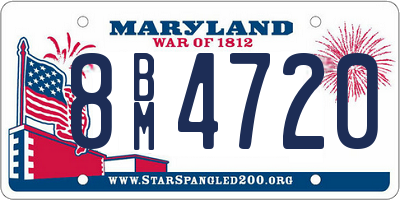 MD license plate 8BM4720