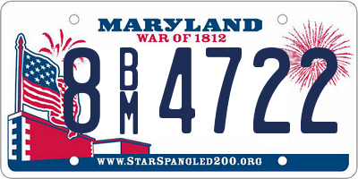 MD license plate 8BM4722