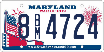 MD license plate 8BM4724