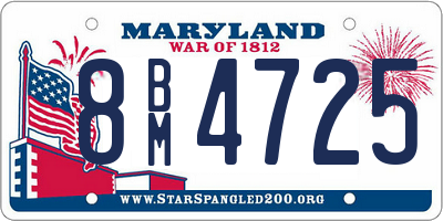 MD license plate 8BM4725