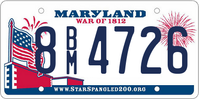 MD license plate 8BM4726