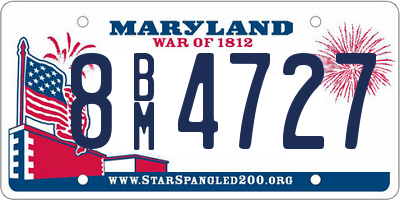 MD license plate 8BM4727