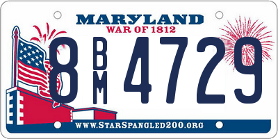 MD license plate 8BM4729