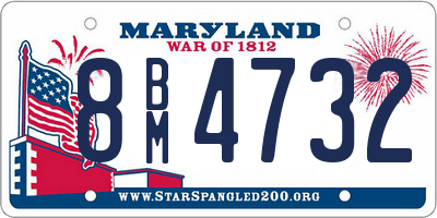 MD license plate 8BM4732