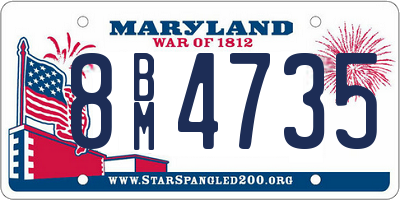 MD license plate 8BM4735