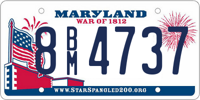 MD license plate 8BM4737