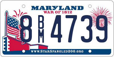 MD license plate 8BM4739