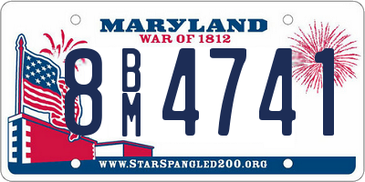 MD license plate 8BM4741