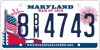 MD license plate 8BM4743