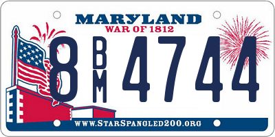 MD license plate 8BM4744