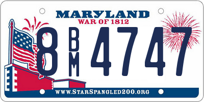 MD license plate 8BM4747