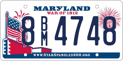 MD license plate 8BM4748