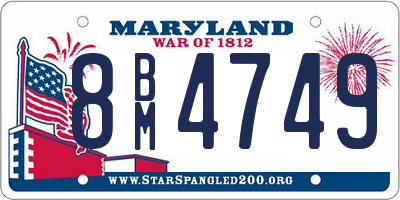 MD license plate 8BM4749