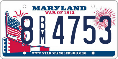 MD license plate 8BM4753