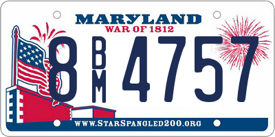 MD license plate 8BM4757