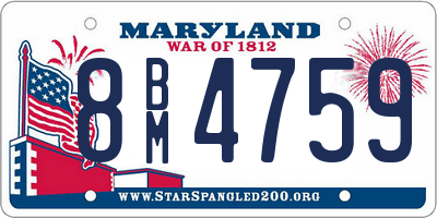 MD license plate 8BM4759