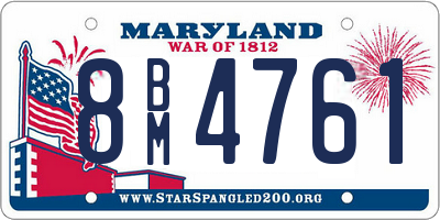 MD license plate 8BM4761