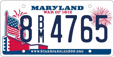 MD license plate 8BM4765