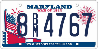 MD license plate 8BM4767