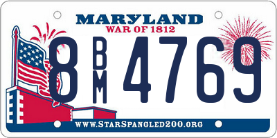 MD license plate 8BM4769