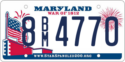 MD license plate 8BM4770