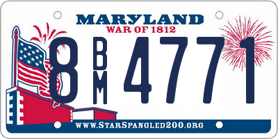 MD license plate 8BM4771