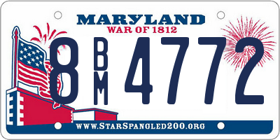 MD license plate 8BM4772