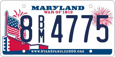 MD license plate 8BM4775