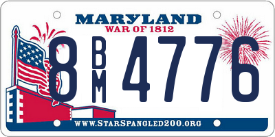 MD license plate 8BM4776