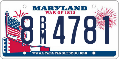 MD license plate 8BM4781