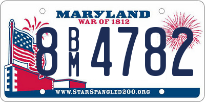 MD license plate 8BM4782